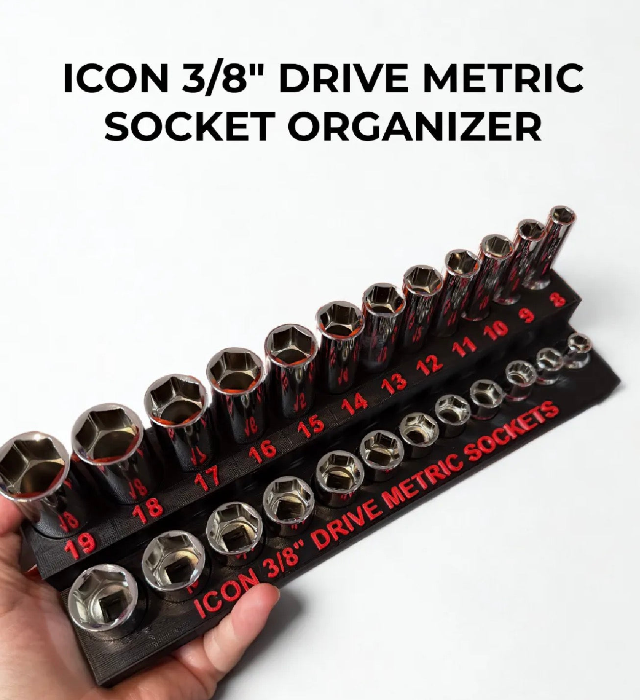 3/8" ICON Socket Tray Metric